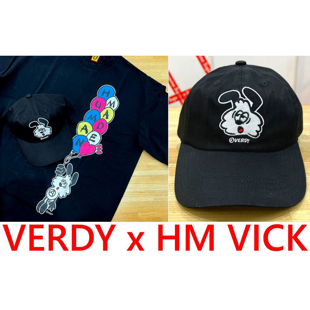 帽子 HUMAN MADE VERDY VICK CAP BLACK BLACK近全新HUMAN MADE x VERDY氣球VICK字體LOGO老帽/棒球帽