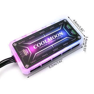 Gui COOLMOON RGB 變色控制器 10X6Pin 風扇 2X4Pin 燈條 12V 5A LED 彩色智能控 | 蝦皮購物