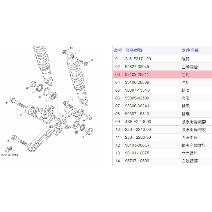 俗俗賣YAMAHA山葉原廠油封BWS R 新勁戰S MAX 後搖臂排骨土封料號