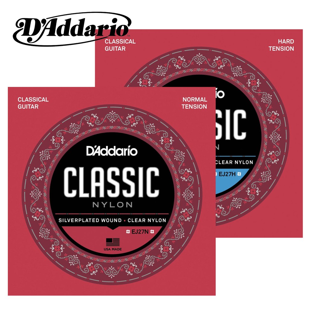 D'Addario EJ27N - Corde in nylon per chitarra classica, tensione normale, per studente, 3 mute