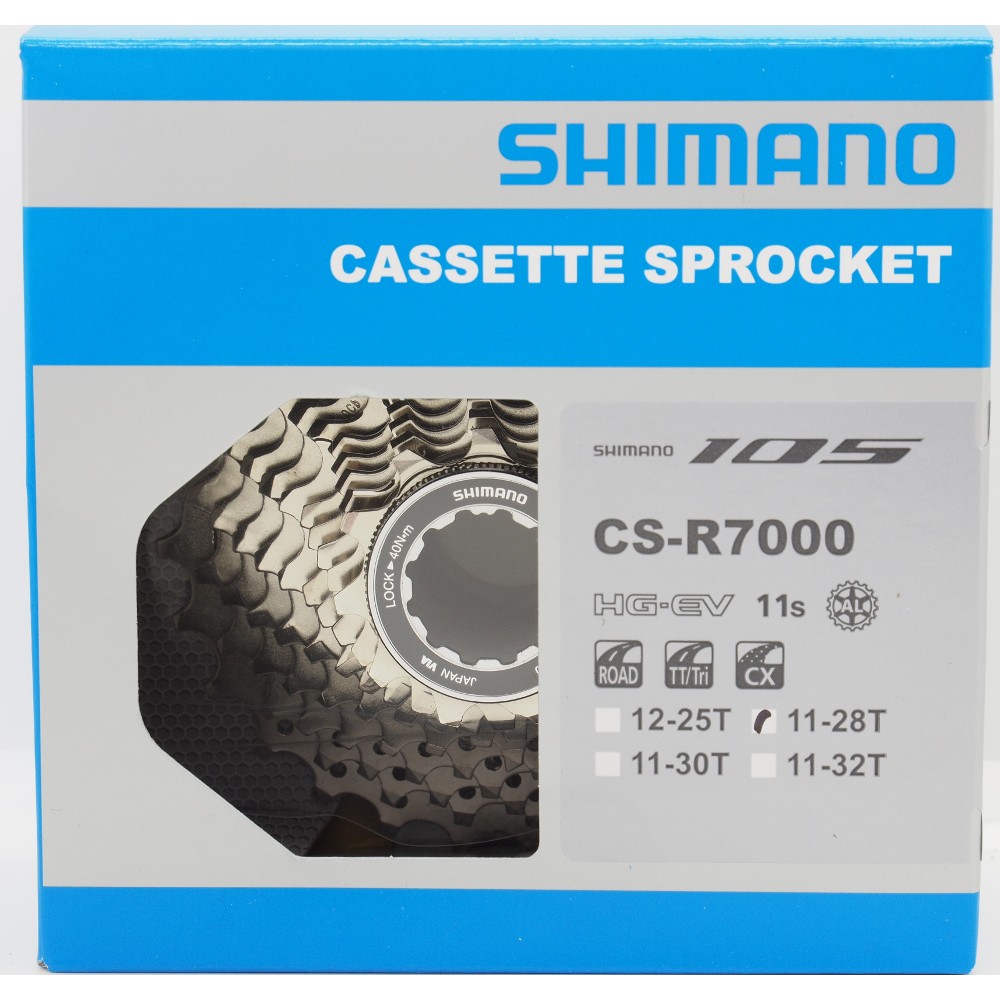 Cassette 11 Vitesses Shimano 105 CS-R7000, 11-28 Dents - Référence ICSR70001128, Neuve