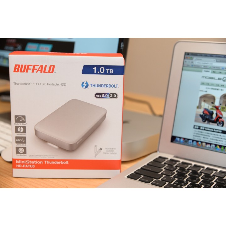Buffalo(巴比祿) 2TB Thunderbolt 2.5吋雙介面行動硬碟PAU3(白) 公司 