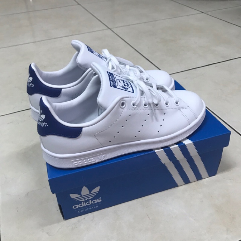 Adidas Stan smith 水藍鞋帶款 全皮款 防水 全新附鞋盒 US6.5 24cm