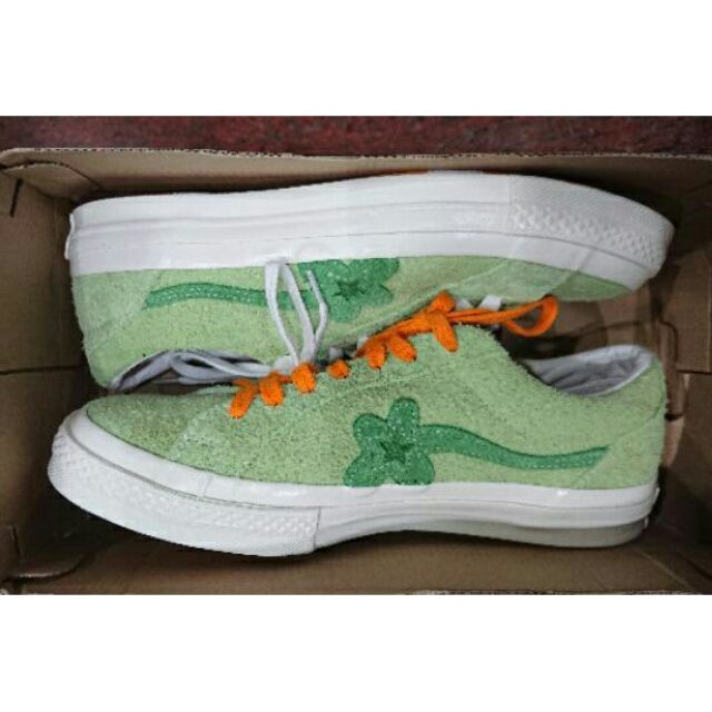 Converse x golf le fleur one star green 綠色小花us8 26.5cm | 蝦皮購物