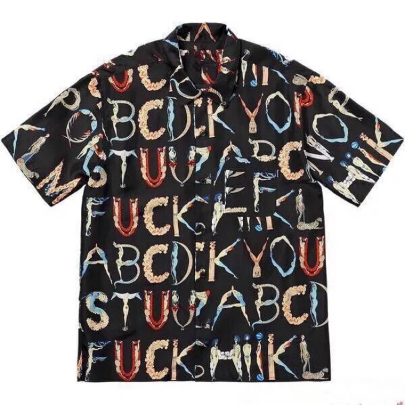 Supreme Alphabet Silk Shirt 18SS 字母髒話表短袖襯衫（售完） | 蝦皮購物