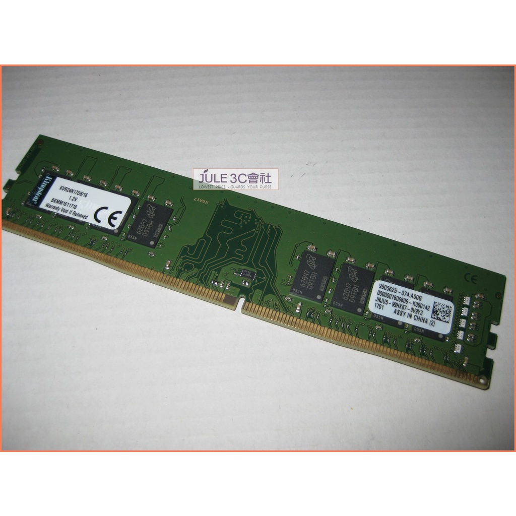 JULE 3C Kingston DDR4 2400 16GB KVR24N17D8 16