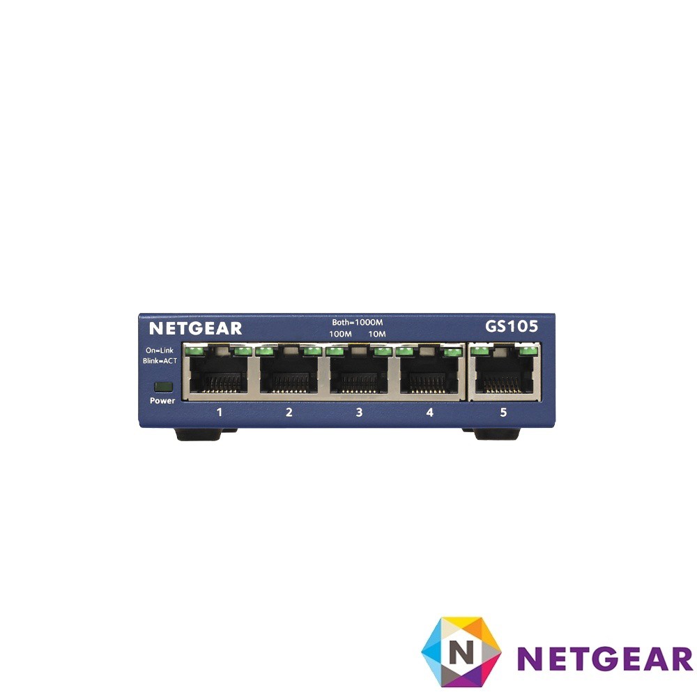 NETGEAR GS105 - ProSafe 5埠 10/100/1000M Giga 高速交換式集線器 | 蝦皮購物