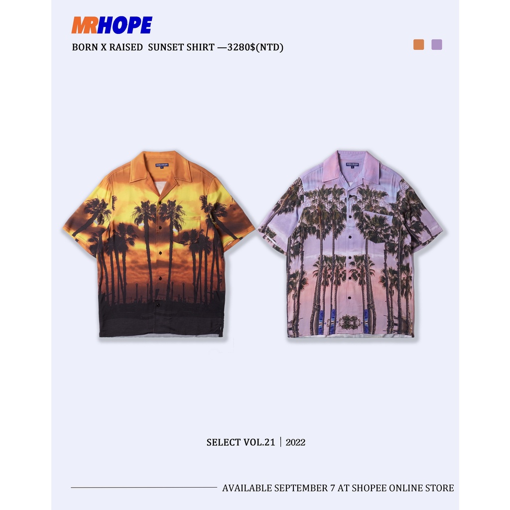 MR.HOPE】BORN X RAISED Sunset Shirt 日落滿版印刷古巴襯衫| 蝦皮購物