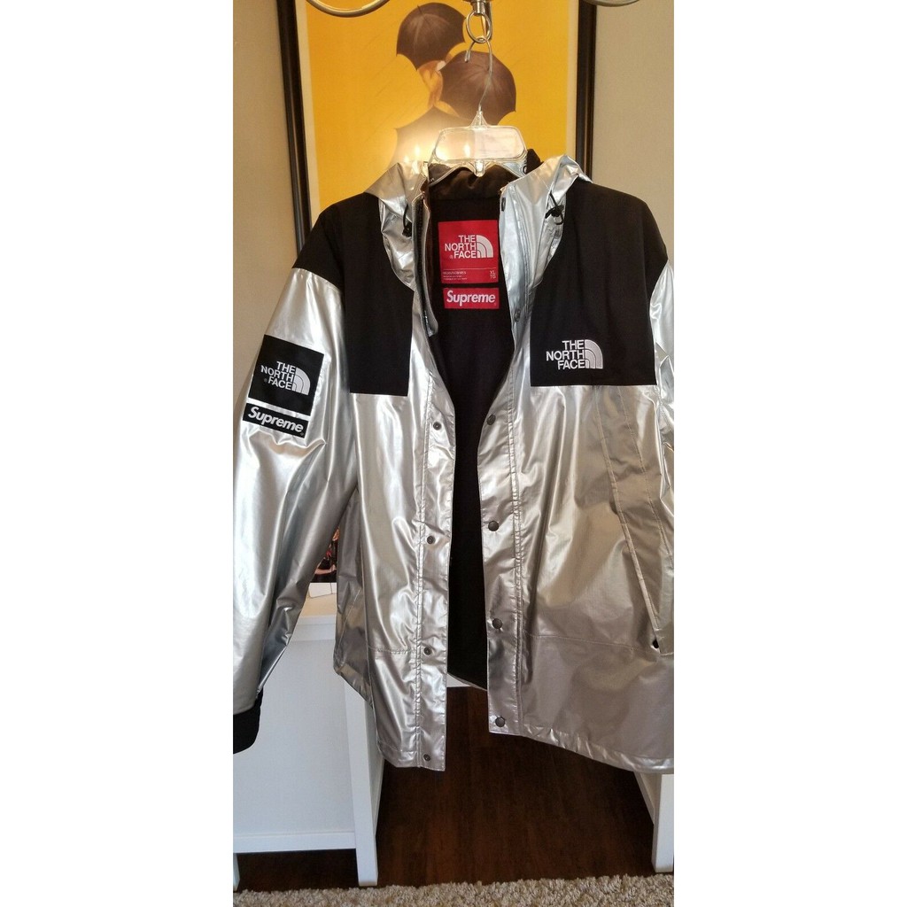 The north face on sale supreme silver jacket