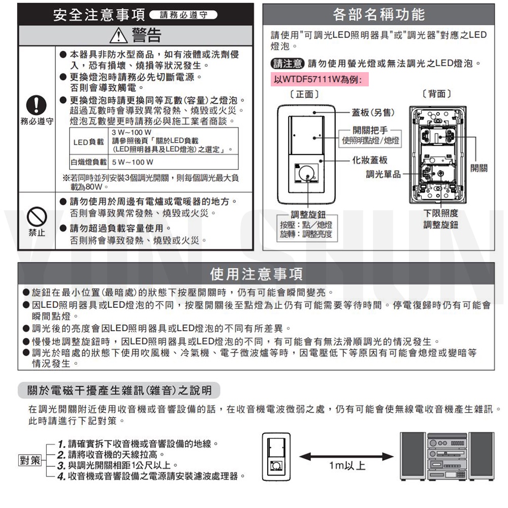 水電材料便利購】國際牌LED埋入式氣氛開關WNF 5711 H 5712 H 灰色(單品