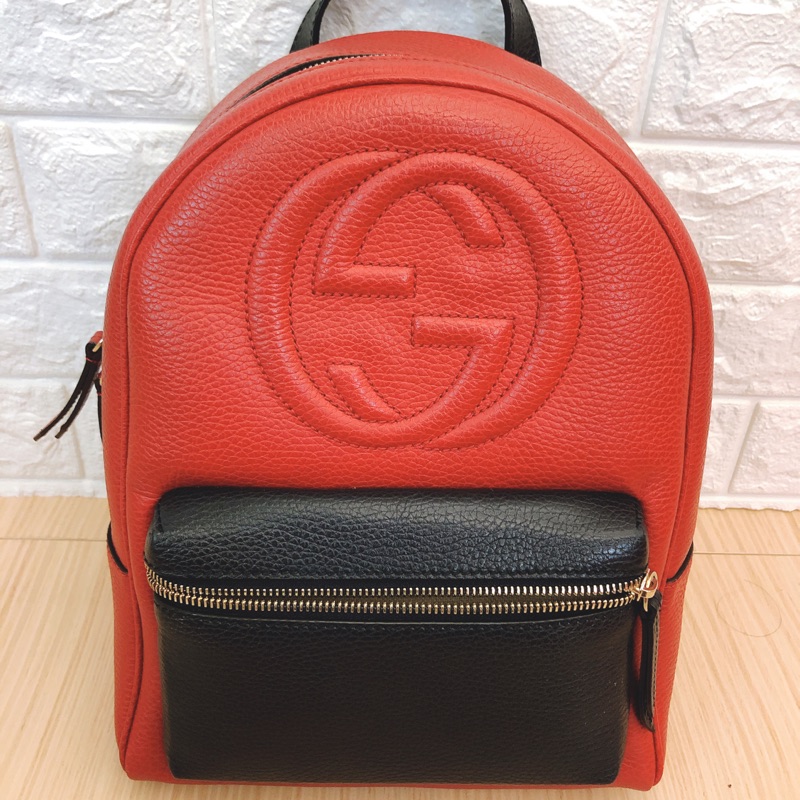 Gucci red online backpacks