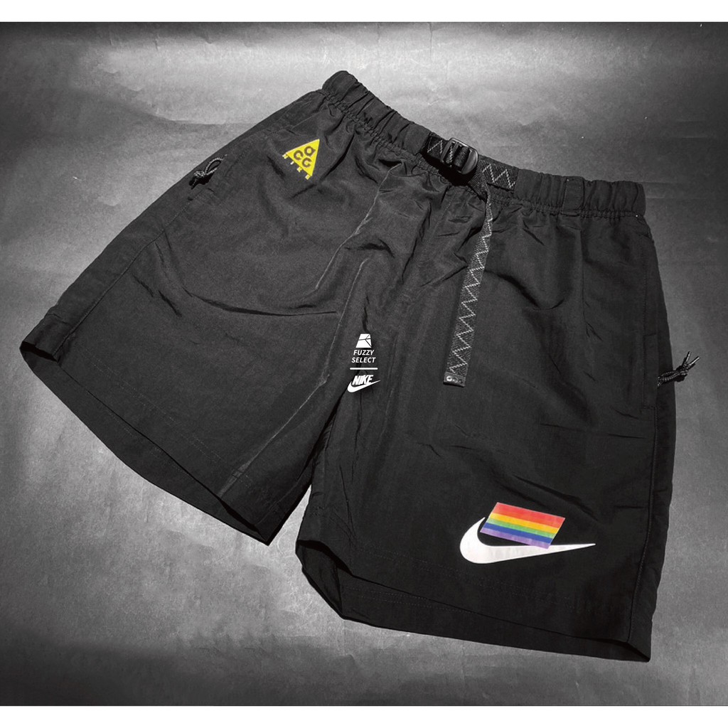 Men's Nike Betrue Rainbow Logo Black Shorts CZ9137-010