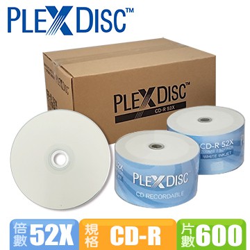 PLEXDISC CD-R 52x 噴墨可印光碟片 600片裝-整箱出貨 | 蝦皮購物