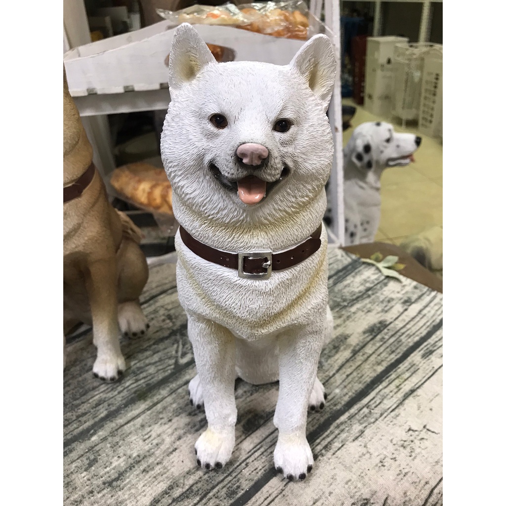 H-6901赤/6901-1黑/6901-2胡麻柴/6901-3白可愛的仿真-小型柴犬-坐姿居家庭園裝飾擺件| 蝦皮購物