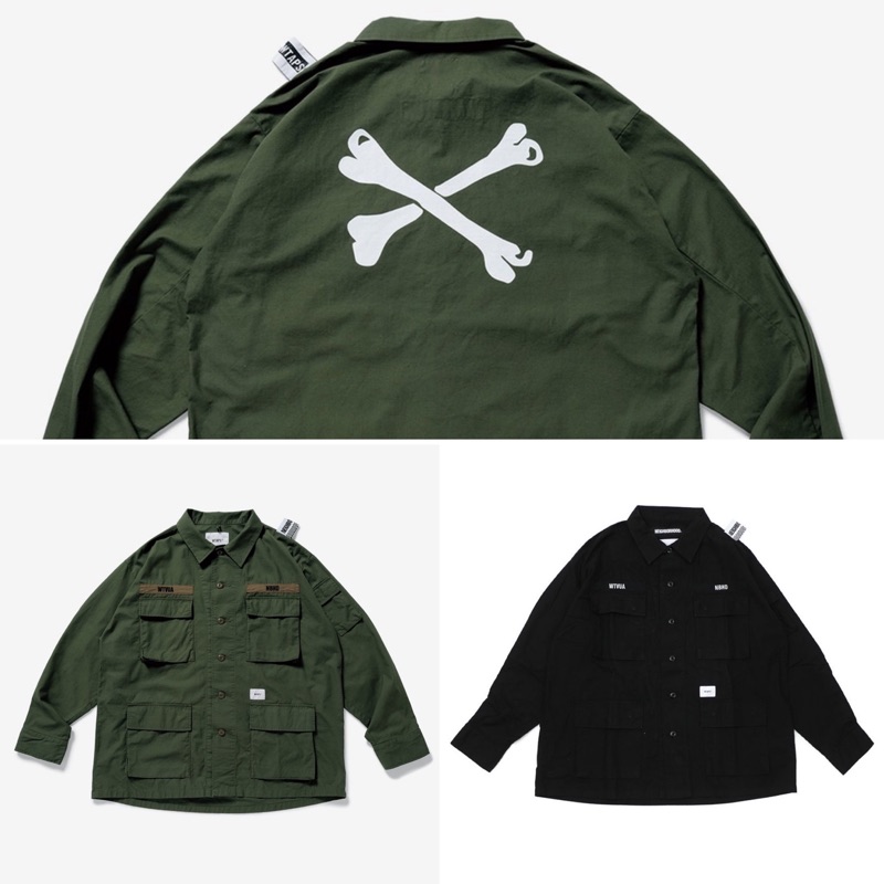 WTAPS x NEIGHBORHOOD JUNGLE LS SHIRT新年限定骨頭四袋襯衫