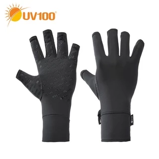 【UV100】防曬 抗UV-冰纖半指防滑手套(KC22421)