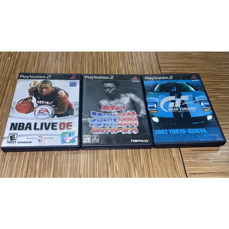 PS2 遊戲片 NBA Live 06、職業棒球 2003 秋季、2002 GT 東京日內瓦