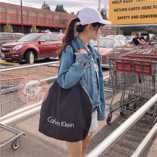 👻現貨🇺🇸CK 帆布袋 正品 Calvin Klein 帆布環保購物袋♻️ 袋子 大容量好收納