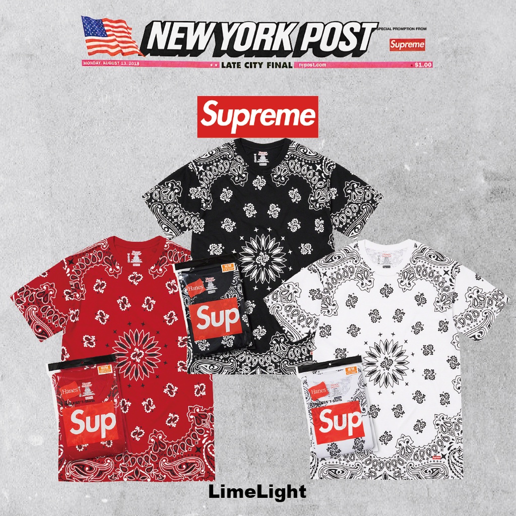 ☆LimeLight☆ 2022 F/W Supreme Hanes Bandana Tagless Tees 變形蟲