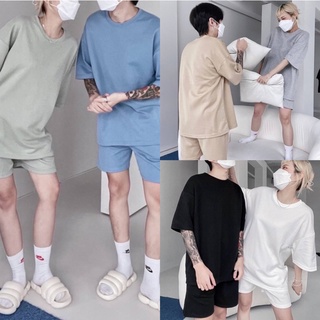 【TY. Select Shop】韓國 1+1 拆賣 素面 套裝 太空棉 oversize男女皆可 韓國男裝 短袖 短褲