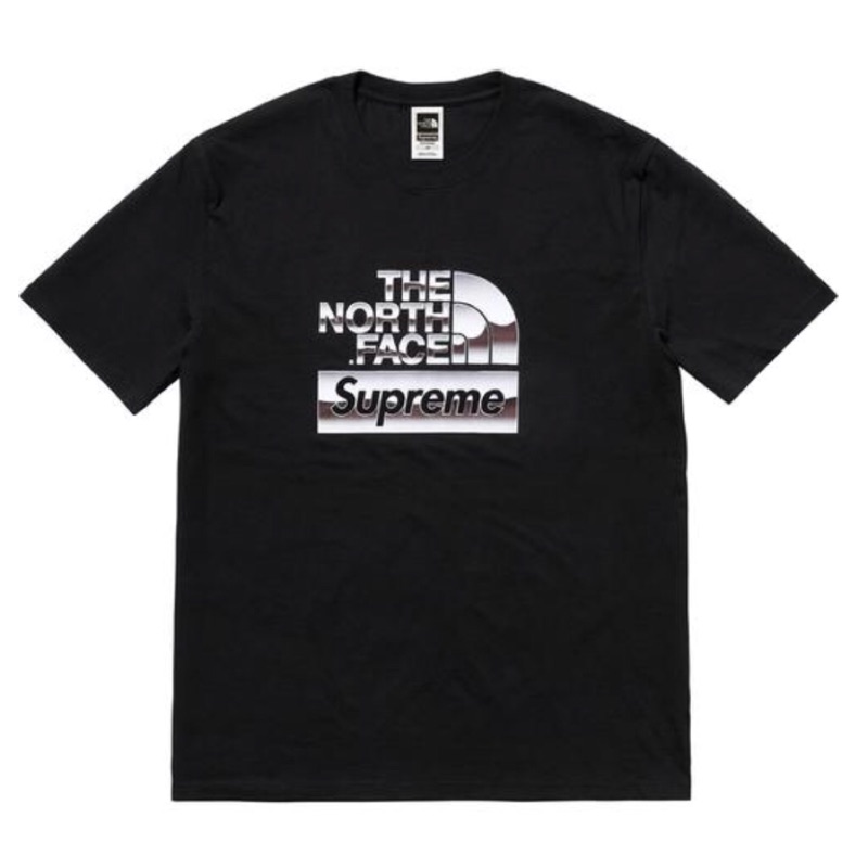 全新現貨 18 Supreme®/The North Face® Metallic Logo T-Shirt 黑 白