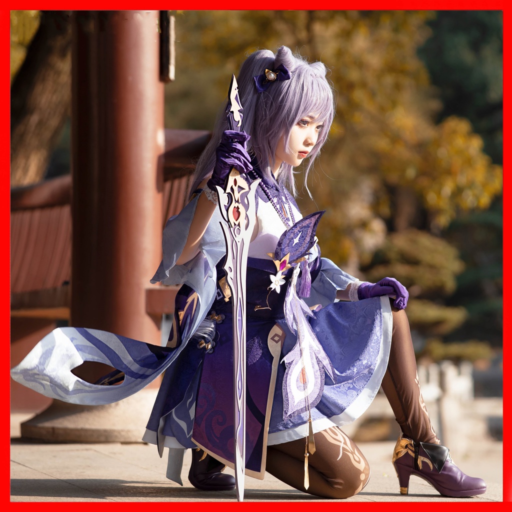 【現貨下殺】 原神cos 刻晴cos 五星璃月cos 刻晴 玉衡星 黑絲刻晴cosplay御姐套 套裝配飾+襪子+假髮 | 蝦皮購物