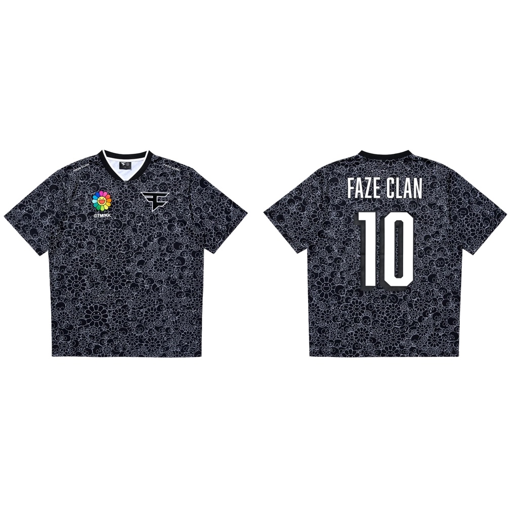 預購全新FaZe Clan x Takashi Murakami Jersey 村上隆小花球衣黑色 