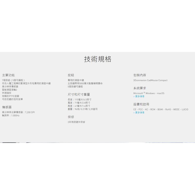 3DCONNEXION CadMouse Compact 3DX-700081 繪圖滑鼠(公司貨 現貨) | 蝦皮購物