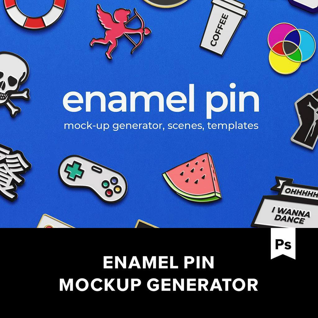 Enamel Pin Mockup 琺瑯胸針徽章設計展示樣機 35GB.M2019090801 | 蝦皮購物