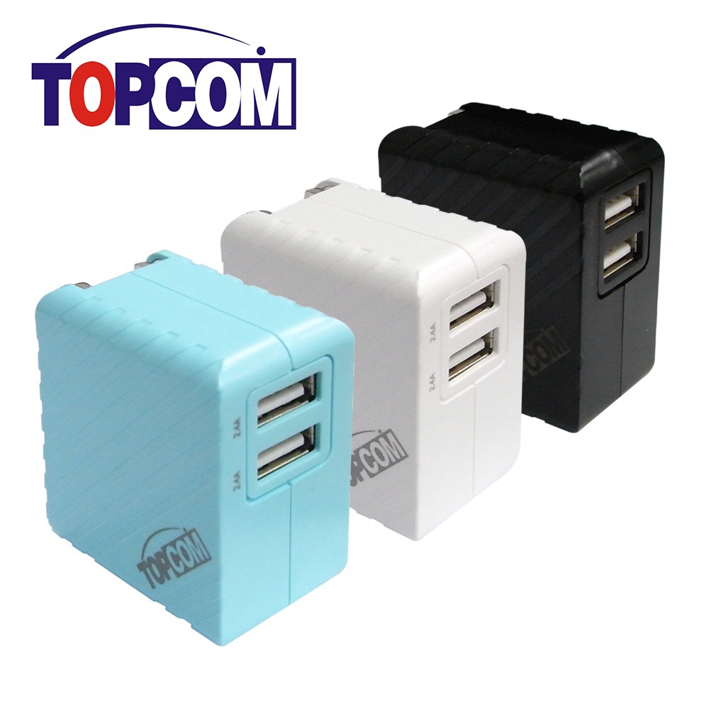 TOPCOM 雙USB孔 5V 3.4A 高速充電 充電器 | 蝦皮購物