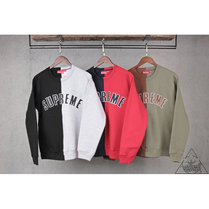 HYDRA】Supreme Split Crewneck Sweatshirt 大學T 衛衣拼接【SUP306