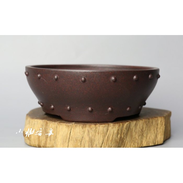 【小樹安每】中國盆缽 [中國宜興] 古紅泥釘鼓丸鉢 13cm | 蝦皮購物