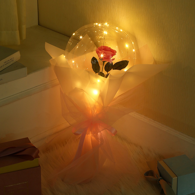 【免運優品】網紅透明波波球 發光玫瑰花氣球花束 材料diy ins聖誕元旦節 | 蝦皮購物