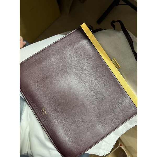 celine mini clasp burgundy