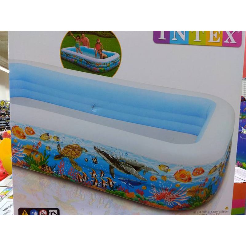 INTEX58485 家庭式長型熱帶魚大游泳池 305cm*183cm*56cm 有附修補片 | 蝦皮購物