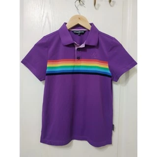 衣／TRAVELER 旅行者 彩色條紋紫色 Polo衫（08）