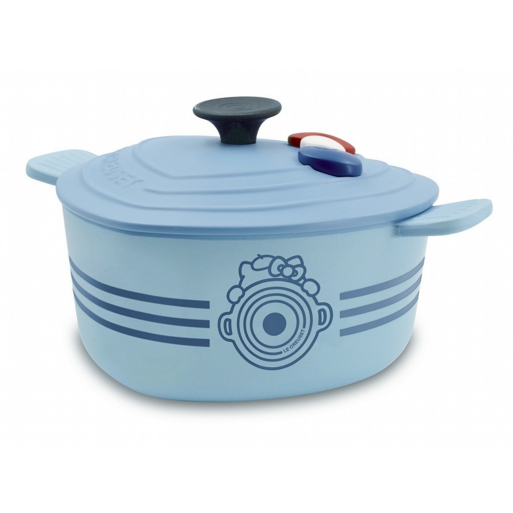 711 LE CREUSET Hello Kitty 竹纖維 鑄鐵鍋造型餐具 淺藍色( LC 台灣 ) 蝦皮購物