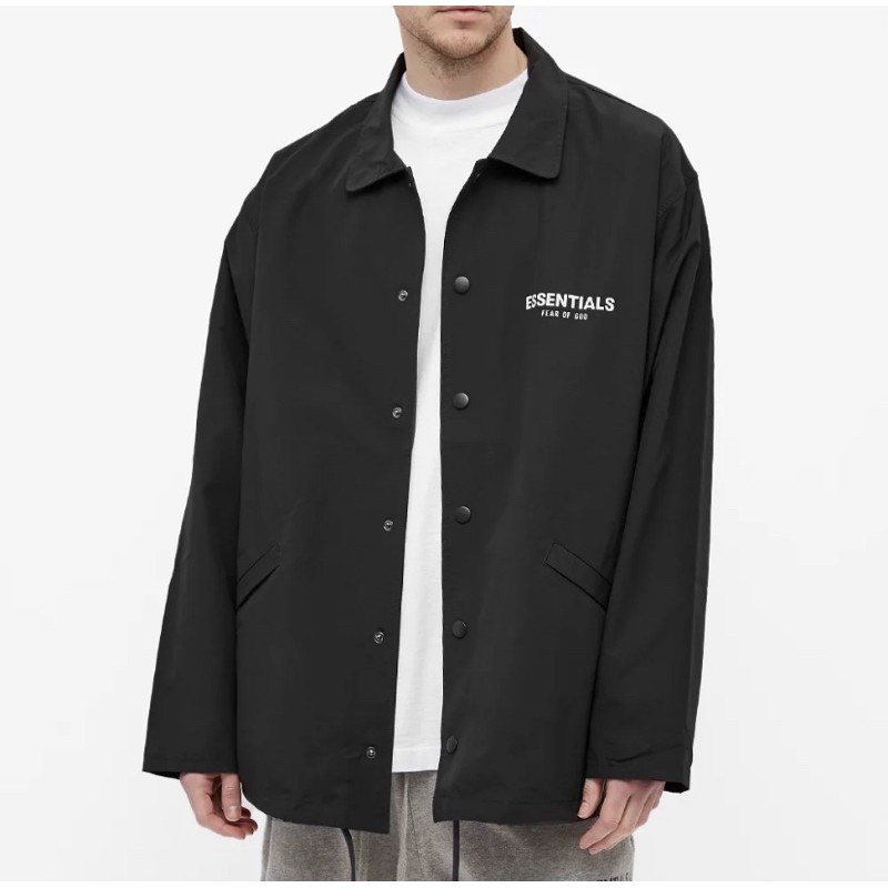 -現貨- FEAR OF GOD ESSENTIALS SOUVENIR JACKET 教練外套 黑