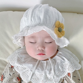 寶寶帽子 嬰兒薄款春秋棉帽 可愛嬰兒公主帽 純棉遮陽帽 新生兒宮廷帽 胎帽 田園風花朵帽