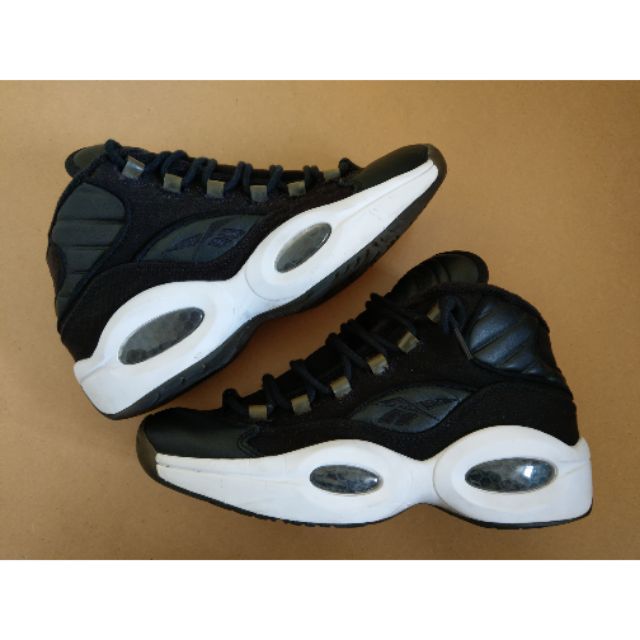 Reebok Allen Iverson Question mid Black AI 戰神 黑白 | 蝦皮購物