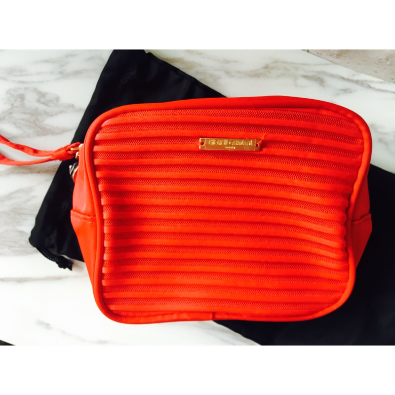 Giorgio armani best sale red makeup bag