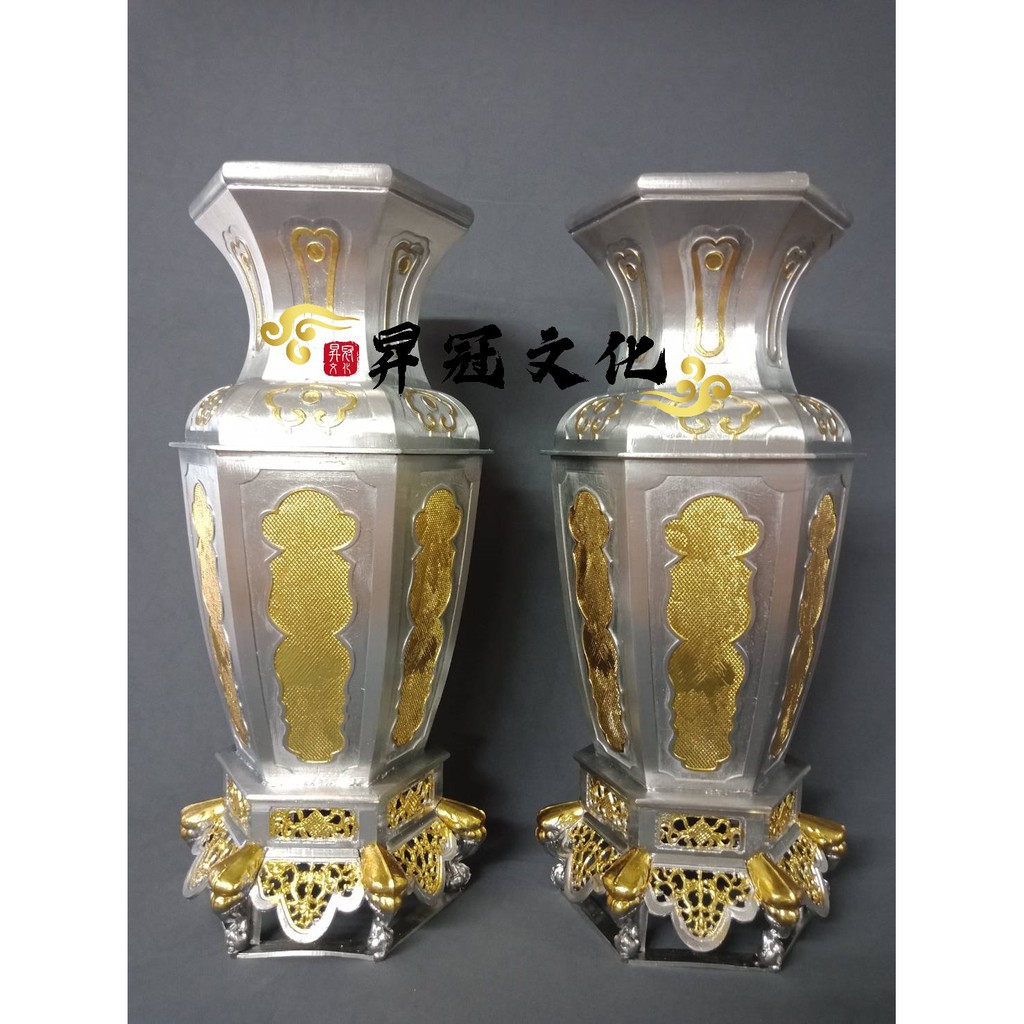 錫製八角花瓶錫製花瓶錫花瓶八角花瓶漆線花瓶龍鳳花瓶花瓶宴王擺宴祝壽