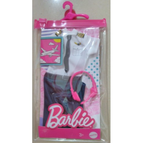 MATTEL- Barbie 芭比娃娃配件-芭比時尚造型服飾-機師服(內含機師服及