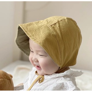 babo.cc/（現 黃綠、焦糖白）寶寶雙面戴春夏純棉遮陽帽