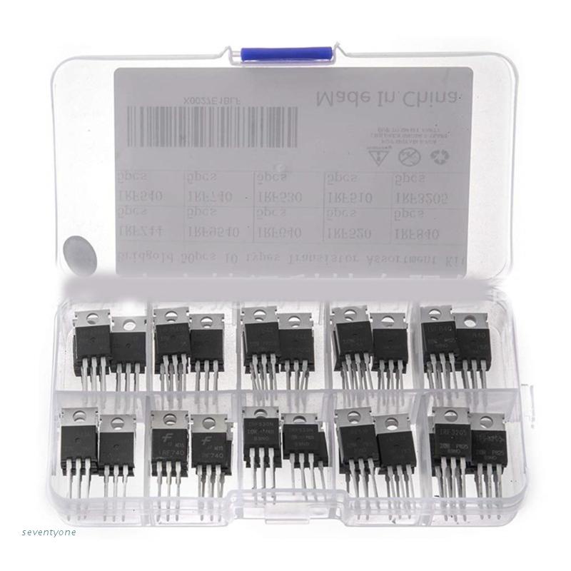 100 Stuks MOSFET Transistors IRF Assortiment - 10 Soorten IRFZ44 IRF540 IRF9540 En Meer
