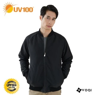 【UV100】 防曬 防潑水羅紋領蓄熱內裡外套-男(AD21803) VOAI