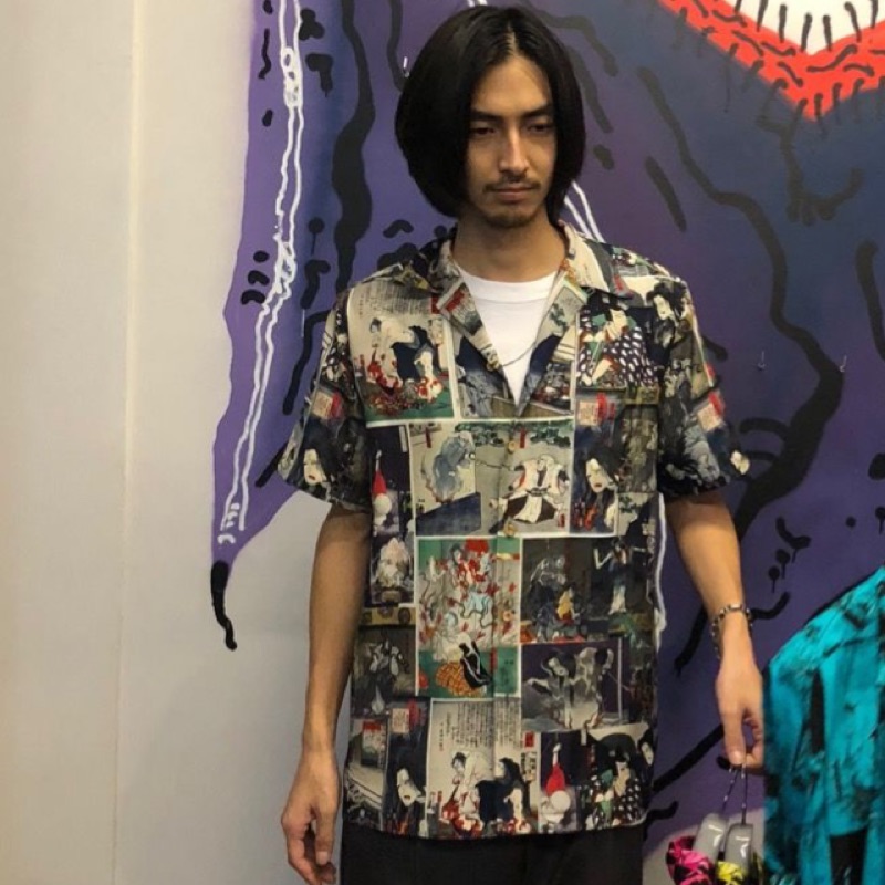 天国東京 見返り美人画 HAWAIAN SHIRT 葛飾北斎 ワコマリア