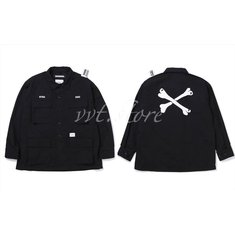 WTAPS x NEIGHBORHOOD 20SS JUNGLE LS / SHIRT 重磅聯名骨頭四袋襯衫