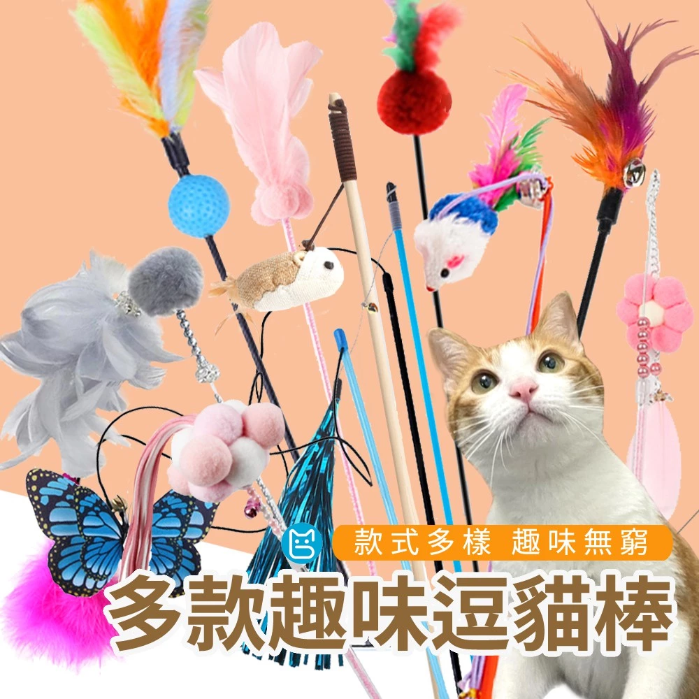 《小貓亂亂買》多款趣味逗貓棒 釣竿逗貓棒 三節逗貓棒 彈簧逗貓棒
