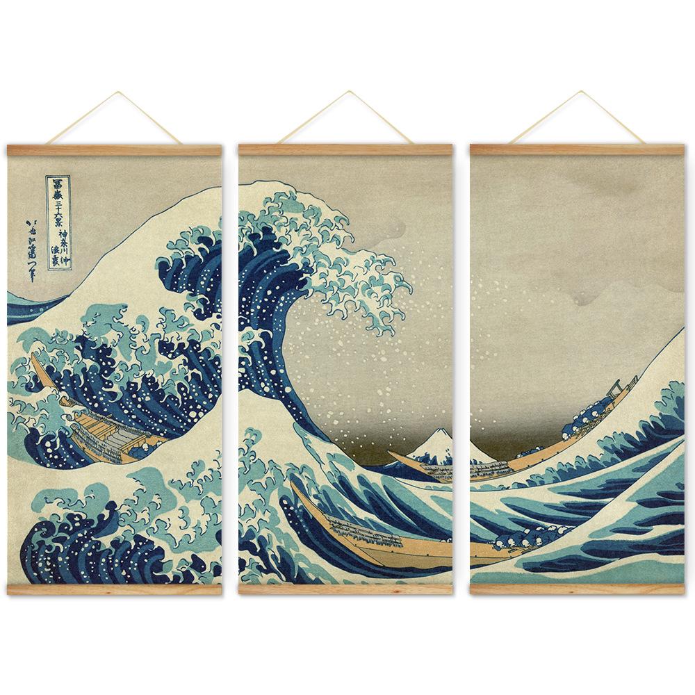 新品 葛飾北斎ステンドグラスGreat Wave富嶽三十六景 神奈川沖浪裏 ...